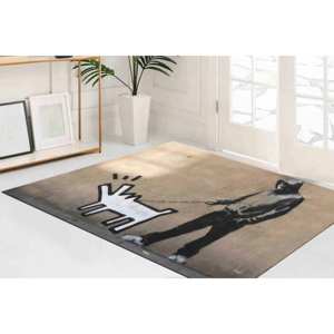 พรมลายสุนัขเห่าของแบงก์ซี่: พรมตกแต่งสไตล์สตรีทอาร์ต พรมพิมพ์ลาย พรมเนื้อนุ่มแบบไม่ทอ - Product Image 3