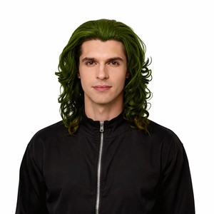 <span class=keywords><strong>Perruque</strong></span> de cosplay <span class=keywords><strong>Joker</strong></span> Arthur Flake, mélange de vert bouclé, <span class=keywords><strong>perruque</strong></span> d'anime - Product Image 1