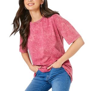 Camiseta de Mujer con Lavado Ácido, 200GSM, Algodón Suave, Corte Holgado, Estilo Urbano, Fabricante OEM, Marca Privada - Product Image 2