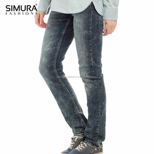 Jeans durables à jambe large, taille haute, coupe droite et ample, en Spandex/Coton, écologiques, séchage rapide, service OEM, vente en gros - Product Image 2