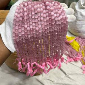 AAA Monalisa cuentas de vidrio ovaladas Rosa monalisha - Product Image 5