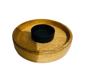 Vintage Round Wooden Candle Stand <b>Tealight</b> Decorative candle Stand Wedding Party Night View - Product Image 1