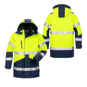 Chaqueta de Seguridad de Alta Visibilidad, Impermeable, Fluorescente Amarilla, Clase 2 Industrial, Térmica, Resistente a la Nieve, de Poliéster - Product Image 3