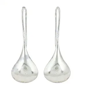 Pendientes Minimalistas de Plata con Forma de Lágrima y Perla, Pendientes Clásicos Religiosos con Aro para Mujer, para Fiestas - Product Image 1