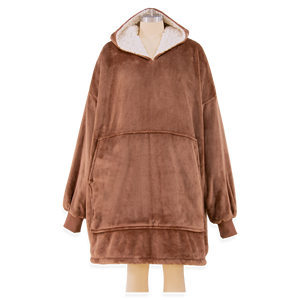 Manta con Capucha Cálida y Usable, Forro de Sherpa, Ropa de Estar Acogedora para Adultos y Niños, Suministro Directo de Fábrica de Ropa de Camboya - Product Image 1