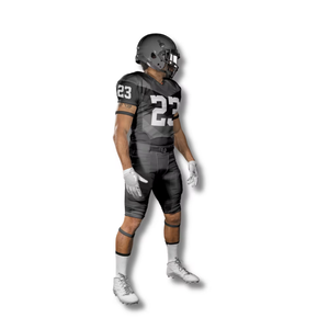Dark <b>Grey</b> Youth Flag Sublimation American Football Uniform Custom Jersey Short Polyester <b>Fabric</b> Set - Product Image 2
