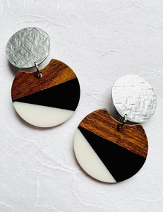 ต่างหูงานฝีมือเรซิ่นทันสมัย ดีไซน์หรูหรา ประดับด้วยดอกไม้และลวดลายแบบโมเดล แฟชั่นล้ำสมัย - Product Image 1