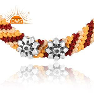 Dori rakhi-fabricante de joyas personalizadas, Plata de Ley oxidada, algodón, oferta - Product Image 2