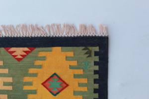 Alfombra de área de algodón hecha a mano de fabricante indio 3x5 pies Alfombra geométrica lavable Exportación - Product Image 4