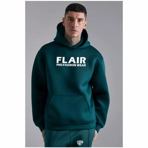 Haute qualité 100% coton hommes surdimensionné pull à capuche effet Vintage 3D décontracté hiver goutte épaule perlée solide brodé - Product Image 2