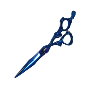Tijeras de corte de pelo con mango de dragón, tijeras de corte de pelo recubiertas de Color azul para salón y uso doméstico - Product Image 4