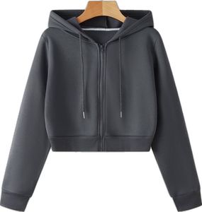 Sweats à capuche pour femmes avec fermeture éclair Crop top Sweat à capuche en tissu de haute qualité en différentes conceptions et couleurs - Product Image 1