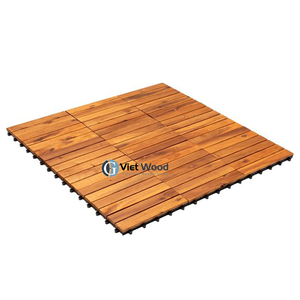 Carreaux de terrasse à emboîtement imperméables en bois massif de conception contemporaine Carreaux de sol antidérapants pour installation facile, intérieur et extérieur - Product Image 2