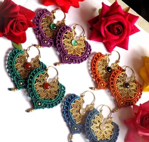 สร้อยคอเชือกวินเทจที่หรูหราทองเหลืองชุบทองออกแบบการค้นหาสร้อยคอ Macrame ด้ายหลายสีหมุนสร้อยคอ Maceame - Product Image 3