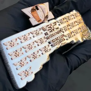 Último diseño Hip Hop letra inicial personalizada 925 plata esterlina colgante personalizado Moissanite collares para hombres - Product Image 4