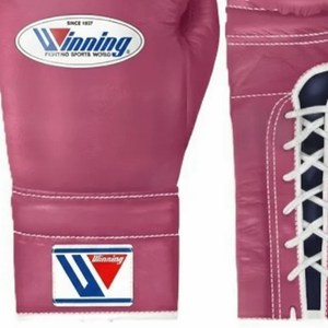 Gants de boxe à lacets Winning, rose foncé, cuir véritable, gants d'entraînement de boxe professionnels, gants de sparring, édition femme, 8oz 10oz 12oz - Product Image 6