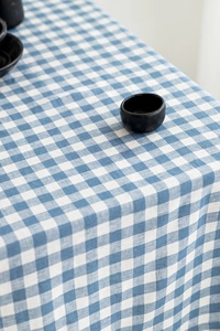 Light Blue Gingham Linen Tablecloth Handmade Natural Linen <b>Cloth</b> for Dining Wedding & Party Soft Linen <b>Cloth</b> for <b>Table</b> Covering - Product Image 6