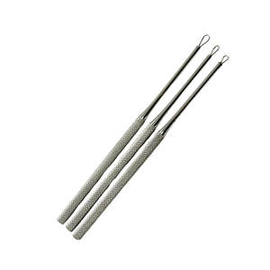 JACKBILLY Set 5 Outils d'oreille en acier inoxydable Pince crocodile Baïonnette Adson 3 Billeau Boucle d'oreille Curettes ENT Mol étranger - Product Image 3