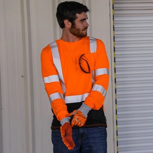 Vente en gros de haute qualité à manches longues Hi VI haute visibilité Logo personnalisé Chemise de sécurité de qualité supérieure pour hommes - Product Image 6