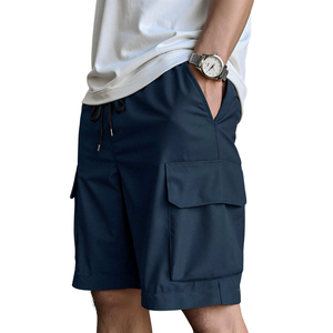 Mens <b>Cargo</b> Bermuda <b>Shorts</b> 100% Cotton Elastic Drawstring Waist Multiple Pocket Casual Summer Outdoor Breathable <b>Lightweight</b> - Product Image 3