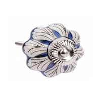 Boutons de tiroir de commode en céramique fleur de marguerite élégante armoire moderne tire placard armoire cuisine placard porte boutons inclus