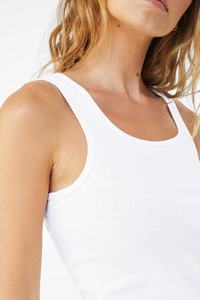 Camiseta Corta sin Mangas con Cuello Redondo y Espalda Cruzada de Punto Acanalado, Color Liso, para Entrenamiento, Running, Yoga, Chaleco Básico para Mujer - Product Image 5