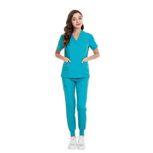 Vente en gros d'uniformes unisexes 100% coton Ensembles personnalisés médecin et infirmière Conception de Offre Spéciale anti-rides à 5 poches - Product Image 5