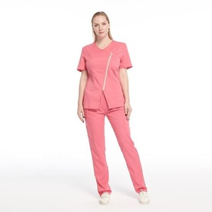 Mejor venta de moda Spandex médico Scrub enfermera conjuntos fabricación personalizada Hospital uniforme túnica traje para mujeres enfermera - Product Image 2