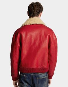 แจ็คเก็ตหนังขนสีแดงมีสไตล์ - Product Image 6