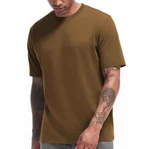 Prix de gros T-shirt décontracté à manches courtes pour hommes 100% coton Col rond Épaule Slope Neck Tape Solid Color du Bangladesh - Product Image 1