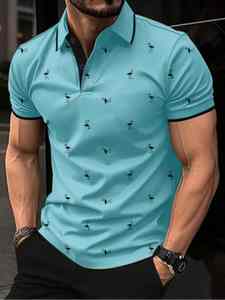 2025 nueva moda de verano de manga corta para hombres para camisa POLO Color sólido 3D impreso de talla grande disponible - Product Image 2