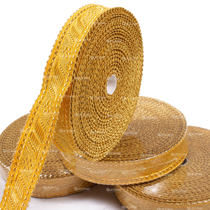 Conception de broderie belle couture en gros dentelle tresse en gros passementerie ruban de tresse personnalisé couleur or massif - Product Image 4