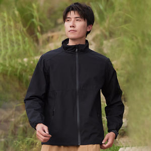 แจ็กเก็ตกันลมปรับแต่งได้สำหรับผู้ชายแจ็คเก็ตคอตั้งแบบซิปเต็มพื้นเจ็ดสีทึบใส่ได้ทั้งฤดูใบไม้ร่วงและ100% โพลีเอสเตอร์ - Product Image 3