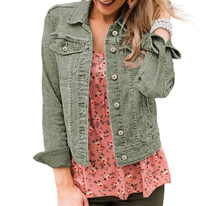 Veste en jean pour femmes, manches longues, design élégant, nouvelle conception, best-seller, respirante, vêtement d'extérieur en jean, vêtement d'extérieur - Product Image 5