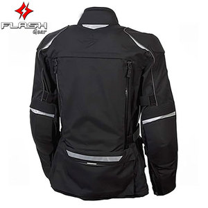 Chaqueta de moto textil resistente al agua para todas las estaciones para hombre, chaqueta de motorista de aventura, armadura extraíble negra - Product Image 4