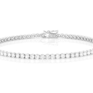 Bracelet Hip Hop Minimaliste en Moissanite Taille Brillante 2MM, Chaîne Maillons en Or Blanc 18 carats, Bijoux Fins Tendance, Prix Usine, Pour Femme - Product Image 1