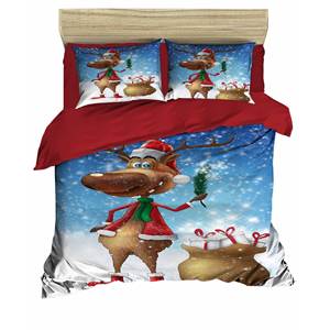 Juego de Funda Nórdica Doble 100% Algodón Ranforce con Estampado Digital Navideño Festivo, Ropa de Cama Clásica para el Hogar - Product Image 6