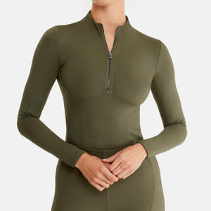 Camisa ecuestre de alta calidad Baselayer Top 4 Way Stretch Fit Camisas de manga completa Show Fabricación de ropa de equitación personalizada - Product Image 1