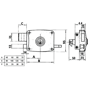 Lince 5124A-BO/100 Serratura Destra - Product Image 2