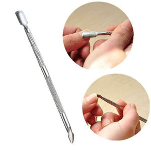 Outil de poussée d'ongles écologique réutilisable à double extrémité en acier inoxydable pour manucure avec accessoire pour cuticules - Product Image 5