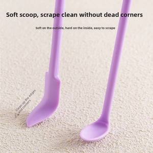 Cosmetic Scoop Cream Foundation Mini <b>Silicone</b> Double-Headed Spatula Lotion Transfer Small Spoon Clear Bottle <b>Tool</b> 3-Piece Model - Product Image 2