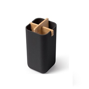 Manufacturer Direct Selling Round Natural Finished Leaves <b>Covered</b> Metal <b>Toothbrush</b> Holder <b>for</b> Hotel - Product Image 3