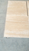 Carreaux de travertin doré Toscane moderne 2024, 60x60cm, 30.5x61cm, pour extérieur, villa, terrasse de piscine, antidérapants, veinage clair, brossé