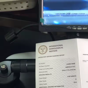 Diamantes Sueltos Cultivados en Laboratorio al por Mayor de la India, Certificados HPHT CVD, Corte Esmeralda, Color E Fancy Light, D'VINS JEWELS, 0.5-6ct - Product Image 5