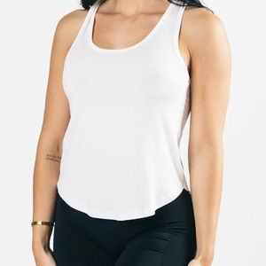 Camiseta sin mangas de entrenamiento de gimnasio informal para mujer, camiseta transpirable de tela con cuello redondo, camiseta de Fitness con lado trasero abierto con diseño frontal abierto - Product Image 1