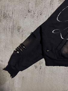 เสื้อฮู้ดแบบซิปรูดสำหรับผู้ชายผ้าฝ้ายสองชั้นสไตล์สตรีทแวร์พิมพ์ลายดิจิตอลป้องกันรอยยับ - Product Image 4