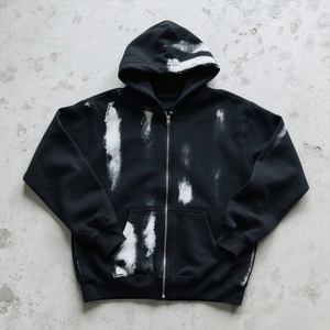 Sudadera con capucha de algodón 100% lavado Vintage para hombre, cremallera lavada con ácido pesado de gran tamaño para otoño - Product Image 3