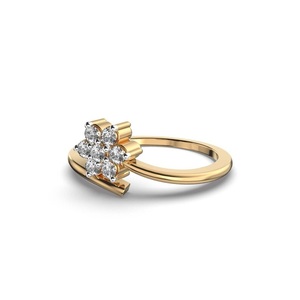 Anillo de diamante redondo para mujer, anillo de compromiso de oro blanco, banda de diamante cultivado en laboratorio CVD HPHT, anillo de aniversario creado en laboratorio para regalo de mujer - Product Image 2