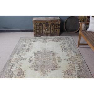 Tapis turc vintage 5,2x9,1 pi (159x277 cm), tapis en laine grise - Product Image 4