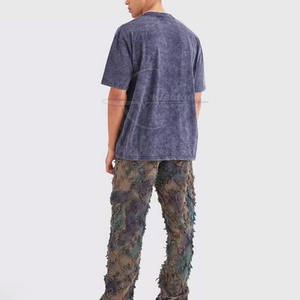 Venta al por mayor ácido lavado camiseta para hombres cómodo 100% algodón atractivo diseño personalizable - Product Image 3